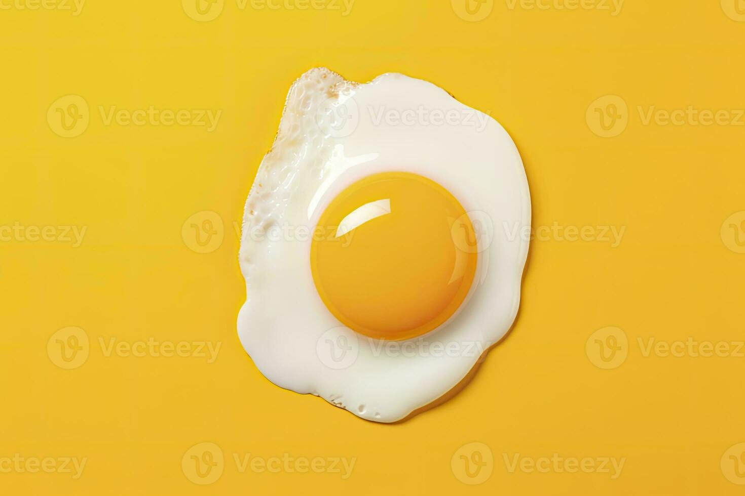 AI generated Fried egg on a yellow background. AI Generated photo