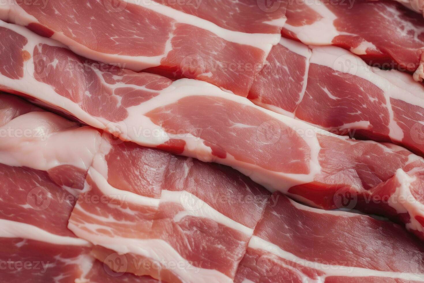 AI generated Macro shot of pork meat. Meat textured background. Beef steak is raw and juicy. AI Generated photo
