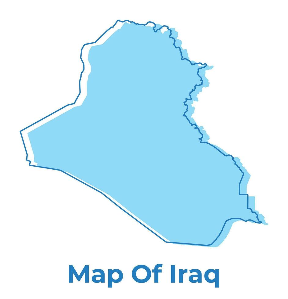 Iraq simple outline map vector illustration