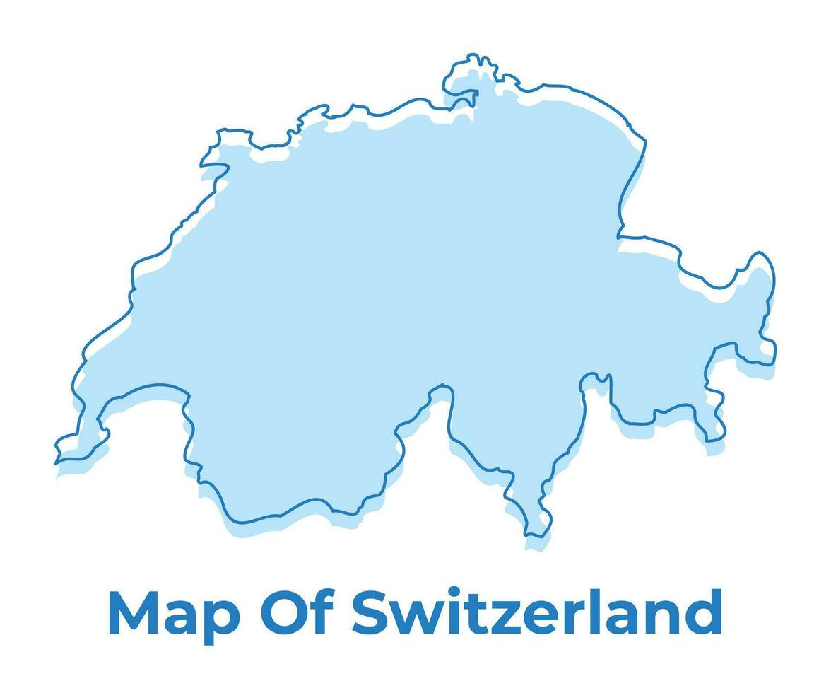 Suiza sencillo contorno mapa vector ilustración