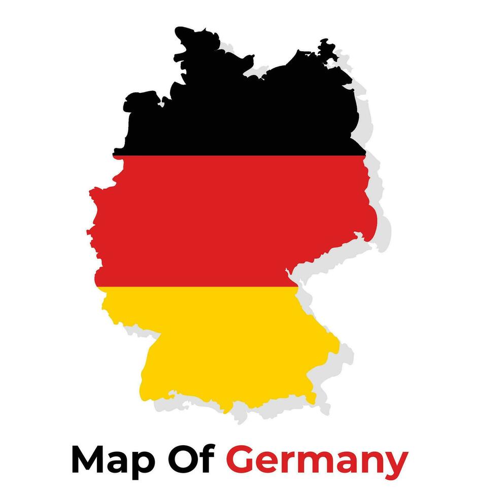 Vector map of Germany with national flag