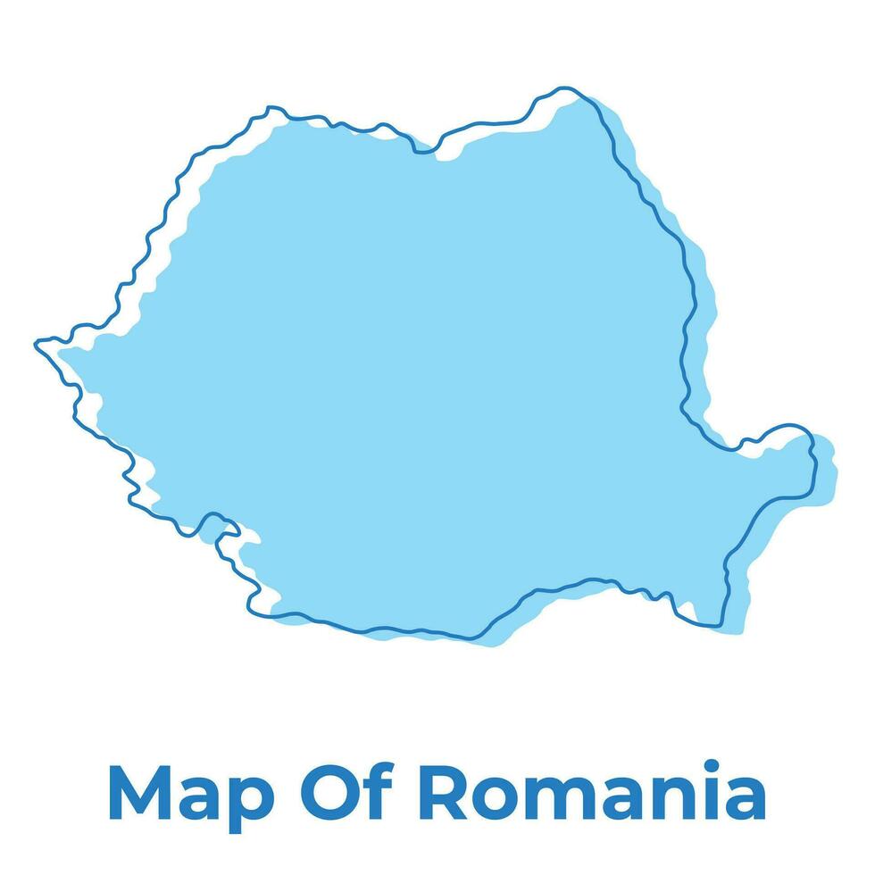 Romania simple outline map vector illustration
