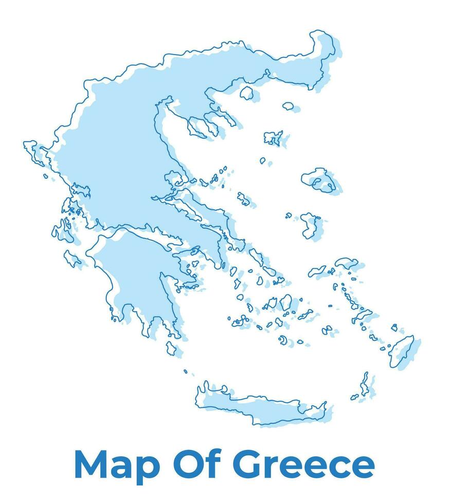 Grecia sencillo contorno mapa vector ilustración