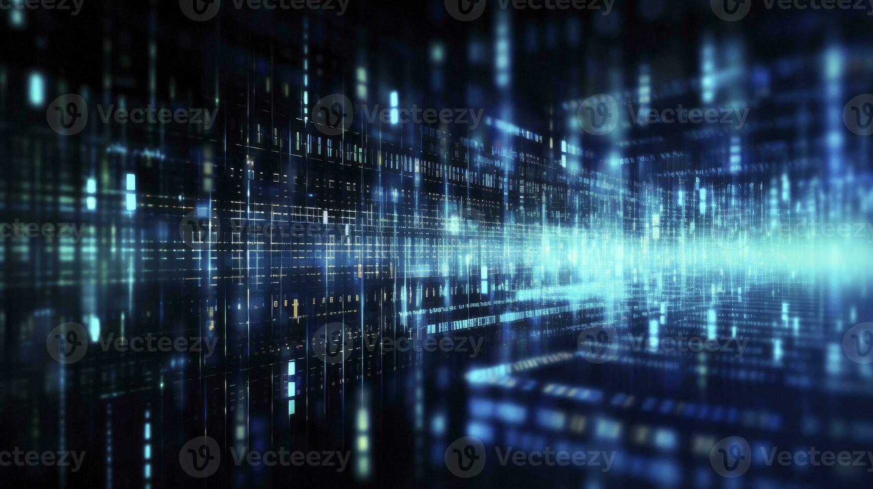 AI generated An abstract digital background with binary code and AI algorithms running in the background. AI Generated photo