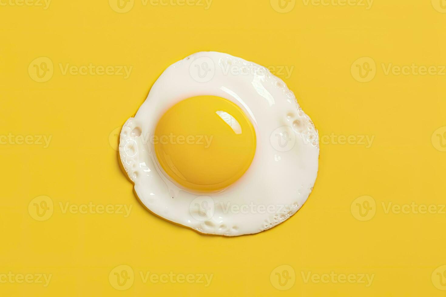 AI generated Fried egg on a yellow background. AI Generated photo