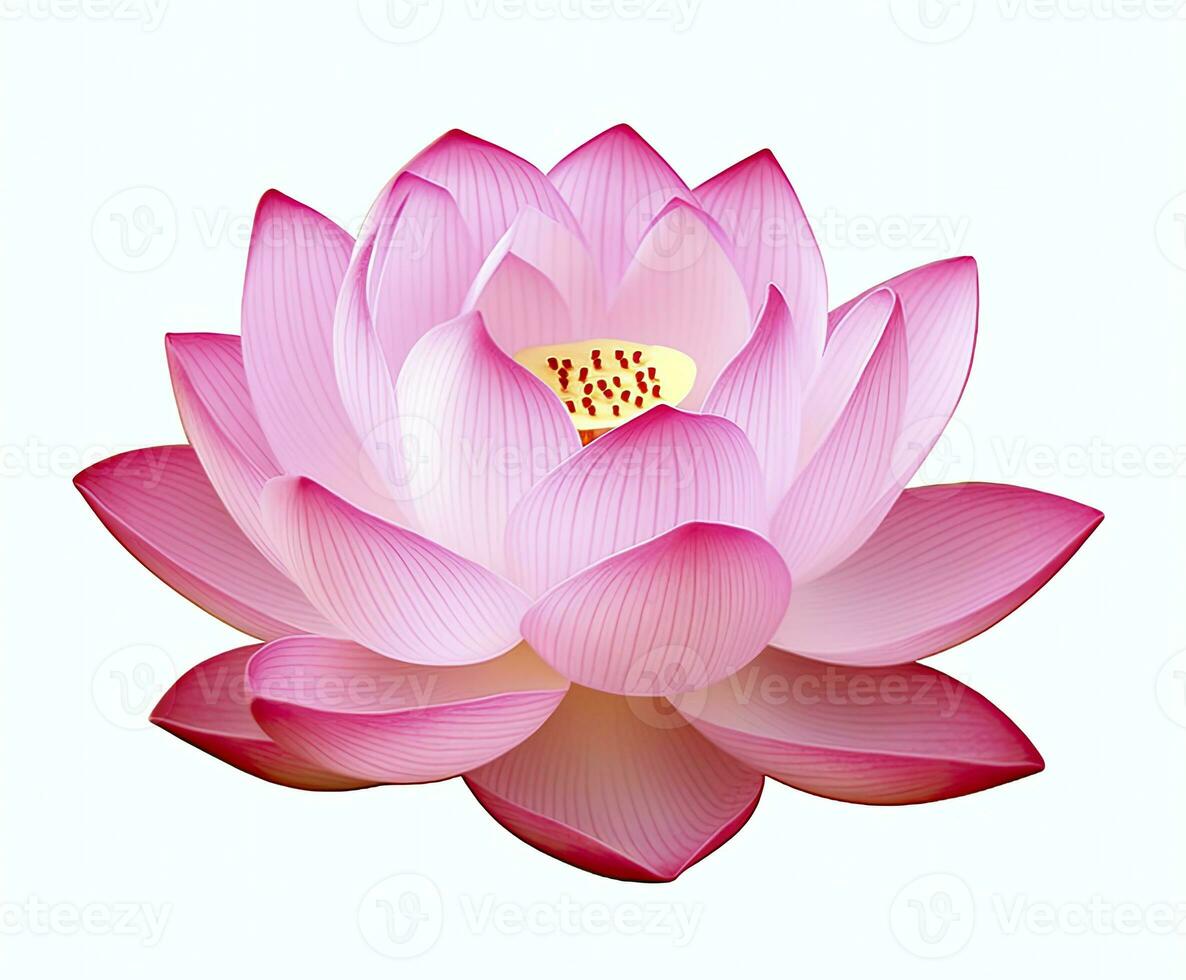 AI generated Lotus flower on white background. AI Generated photo