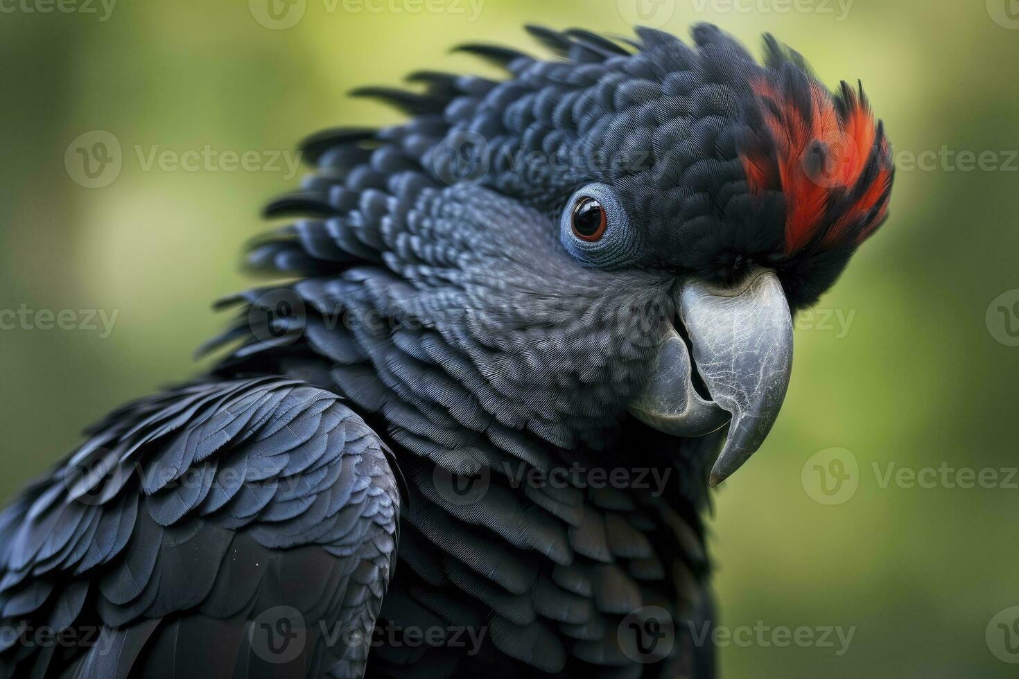 AI generated A Beautful Red Tailed Black Cockatoo. AI Generated photo