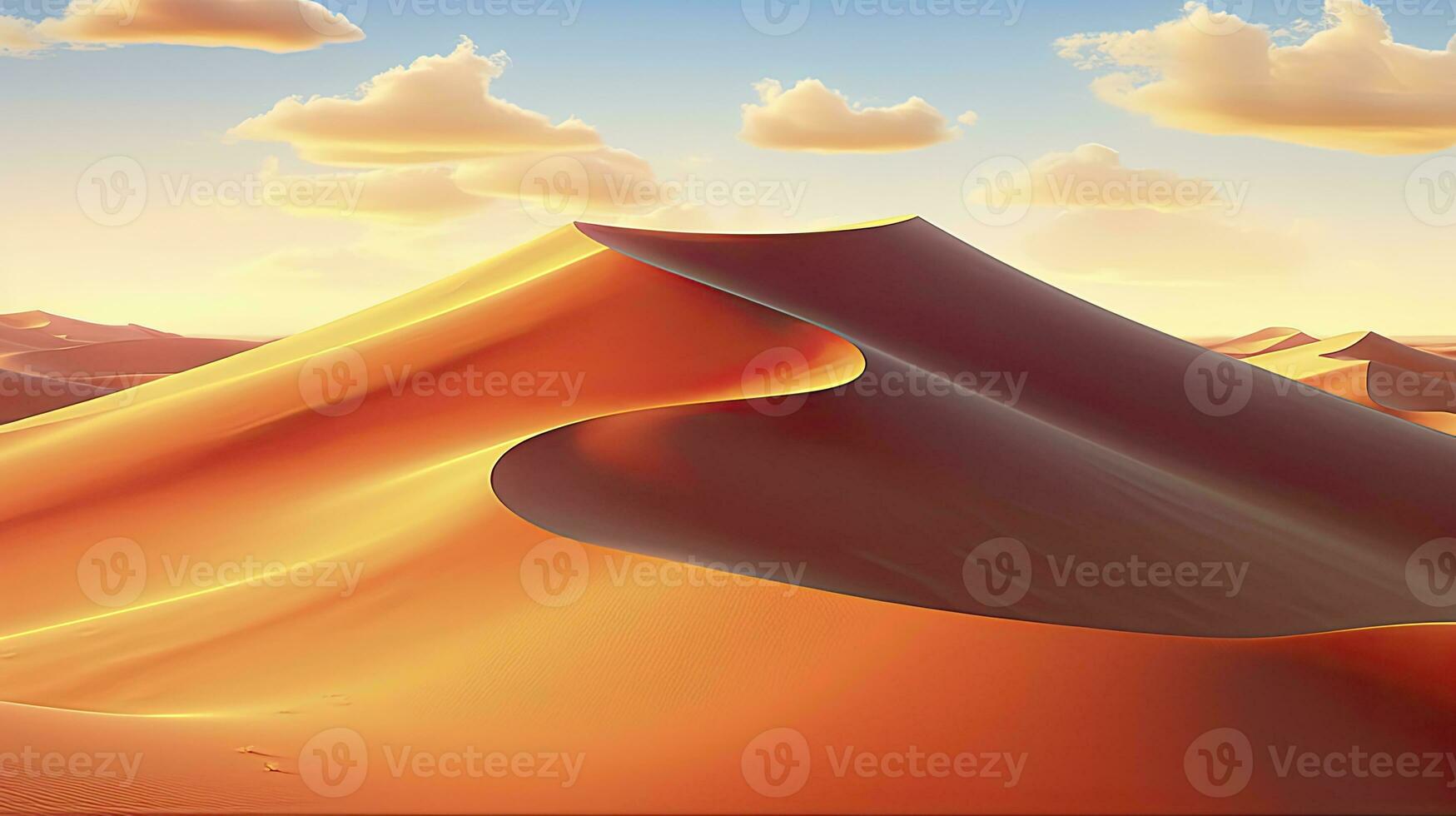 AI generated Desert with magical sands and dunes as inspiration for exotic adventures in dry climates.  AI Generated. photo