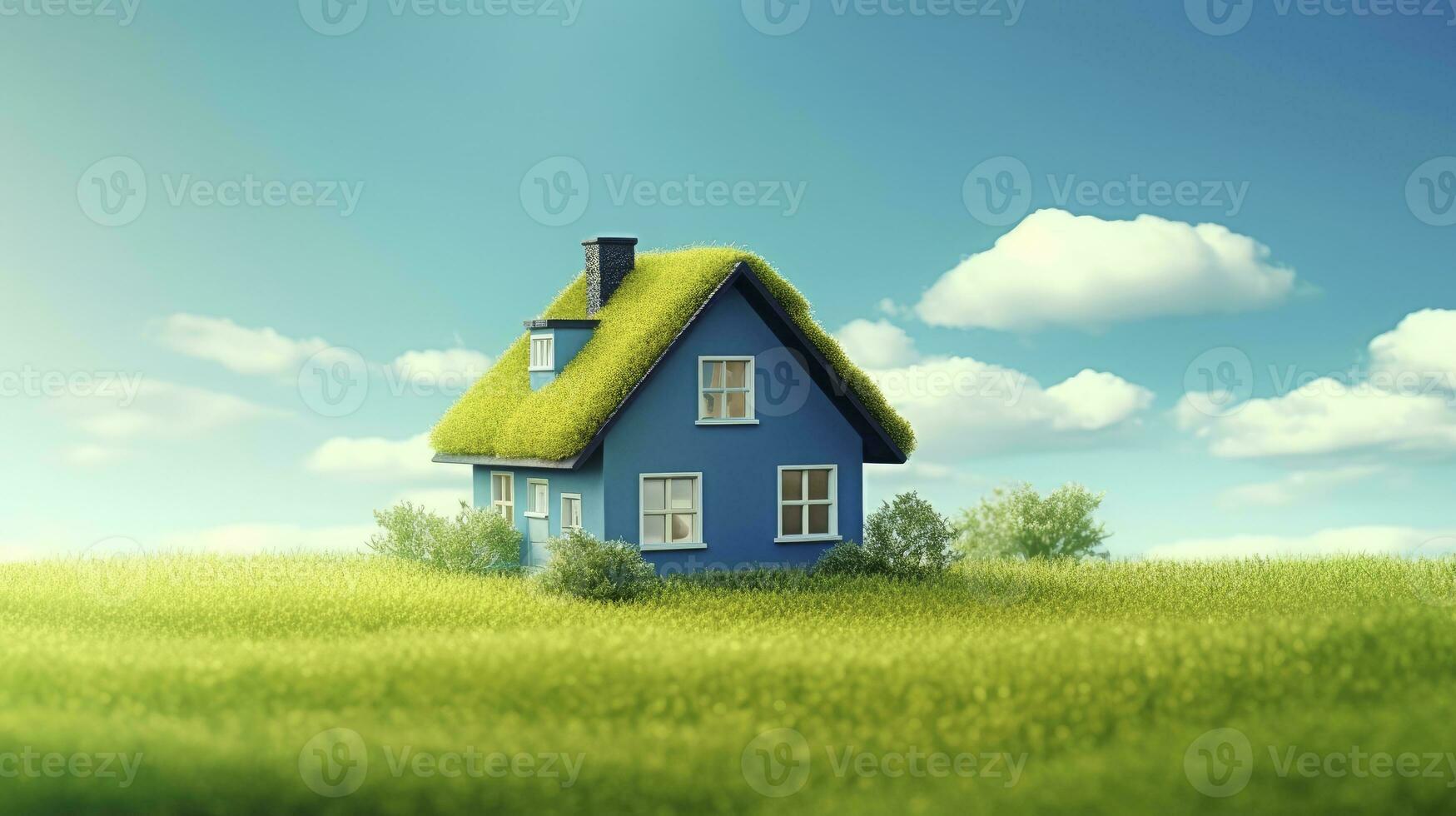 AI generated Green and environmentally friendly housing concept. AI Generated photo