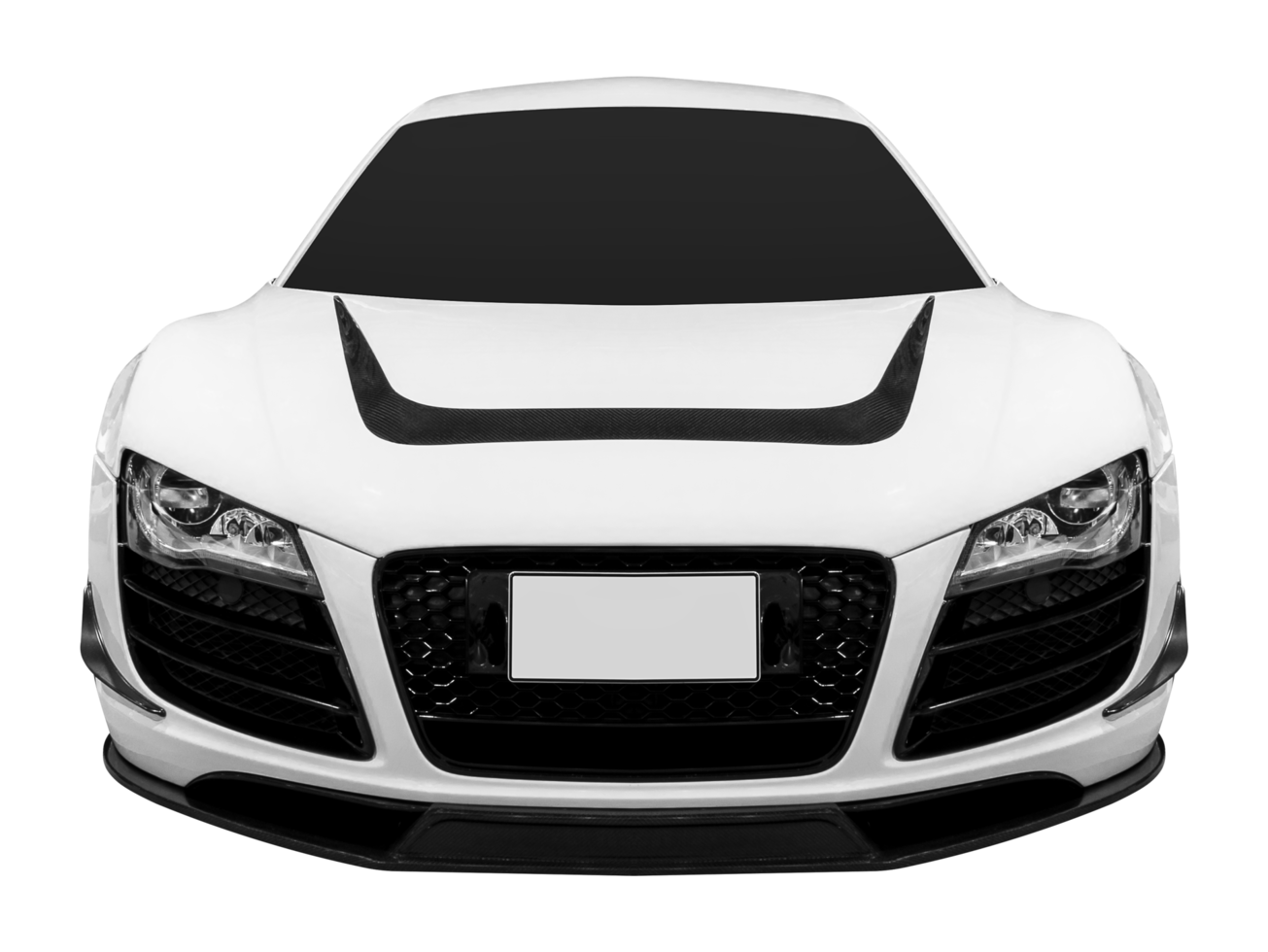 Front view white sport car png