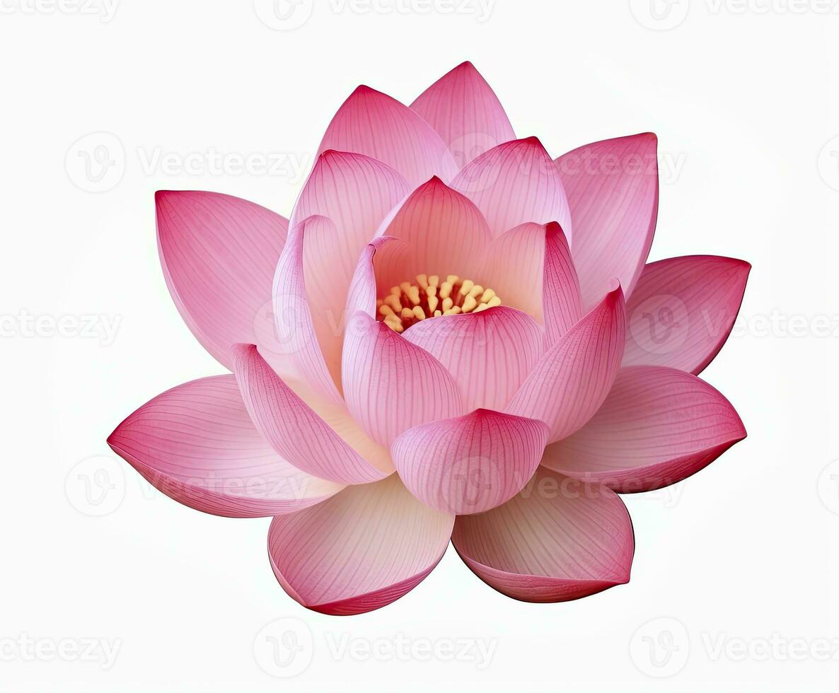 AI generated Lotus flower on white background. AI Generated photo