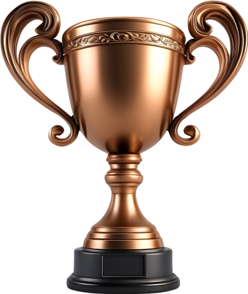 AI generated a bronze trophy cup on a transparent background png