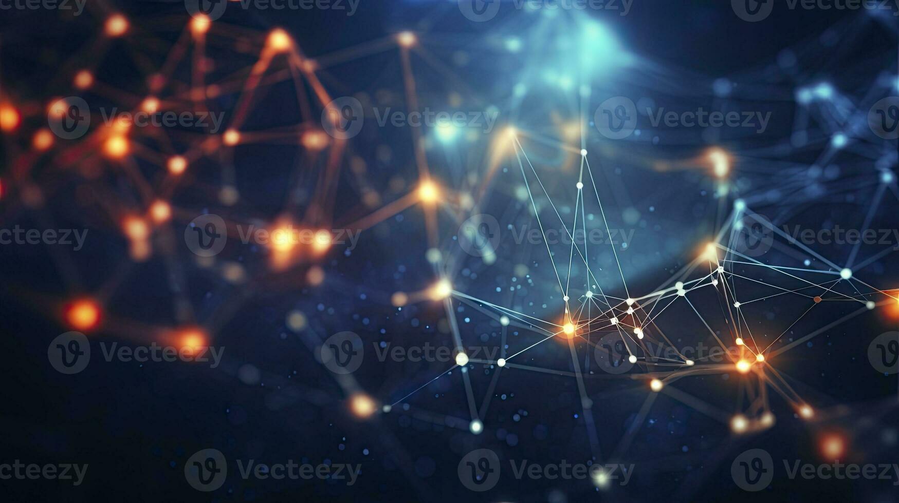 AI generated Abstract Digital Connections with Data and Blockchain Technology. AI Generated photo