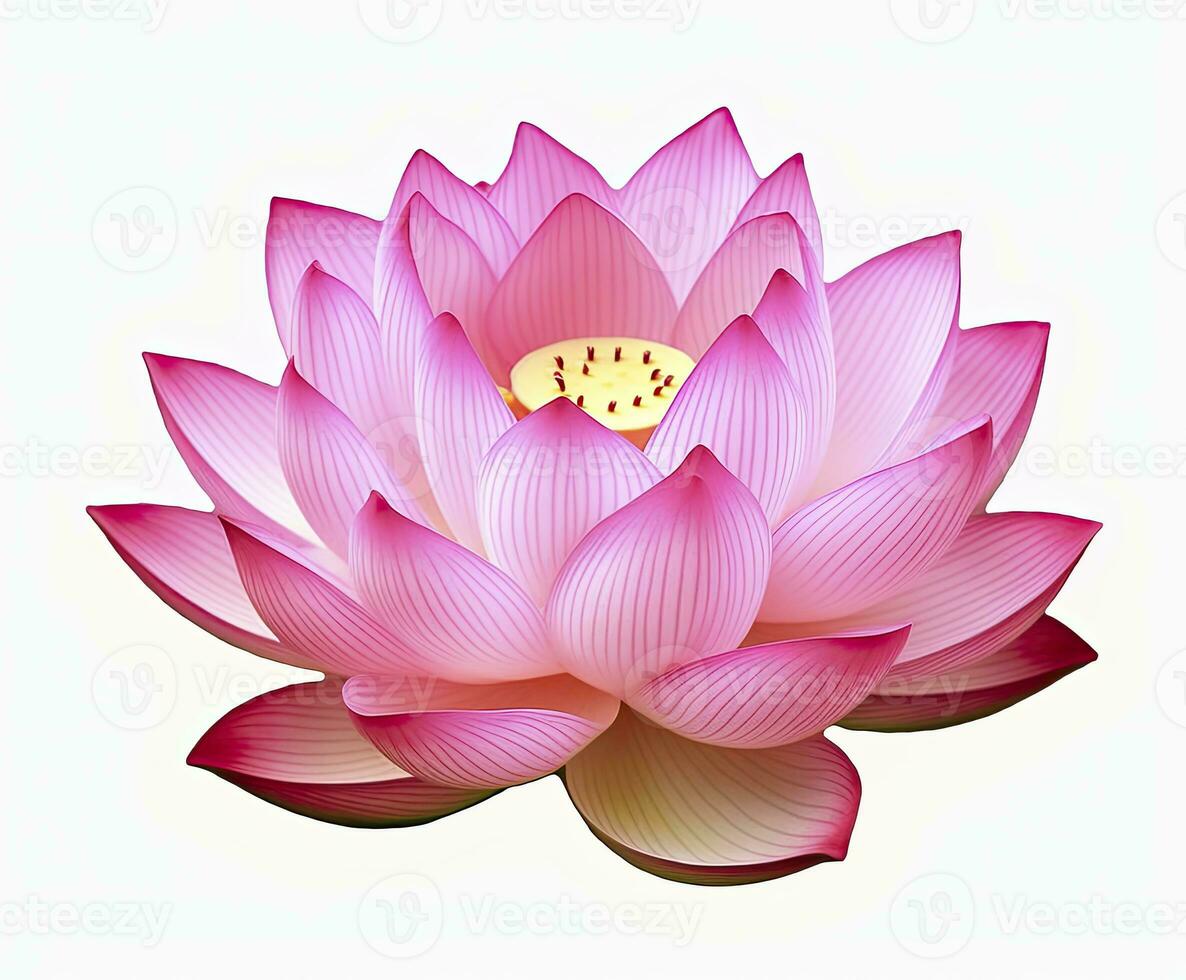 AI generated Lotus flower on white background. AI Generated photo