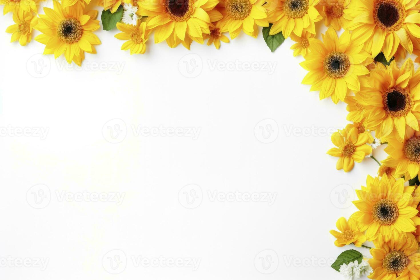 AI generated Sunflower Background with copy shape. AI Generated photo