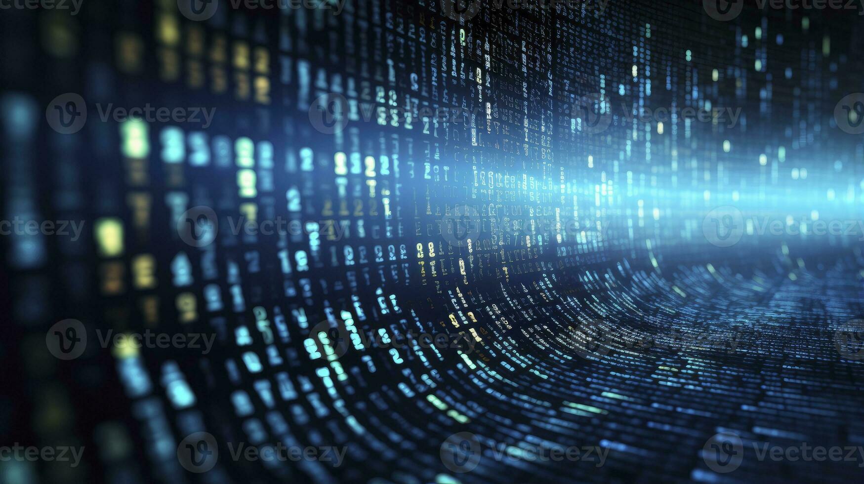 AI generated An abstract digital background with binary code and AI algorithms running in the background. AI Generated photo
