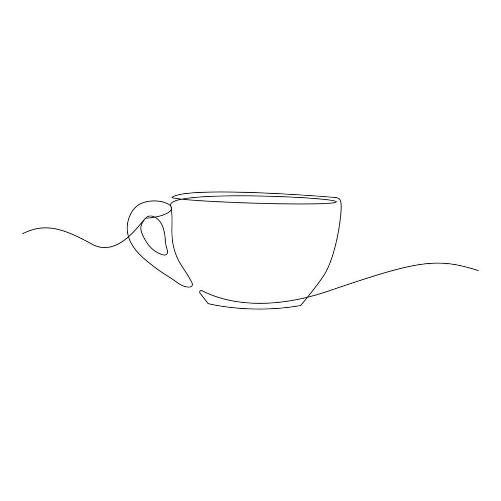 café taza continuo uno línea dibujo. línea continuo dibujo. vector ilustración