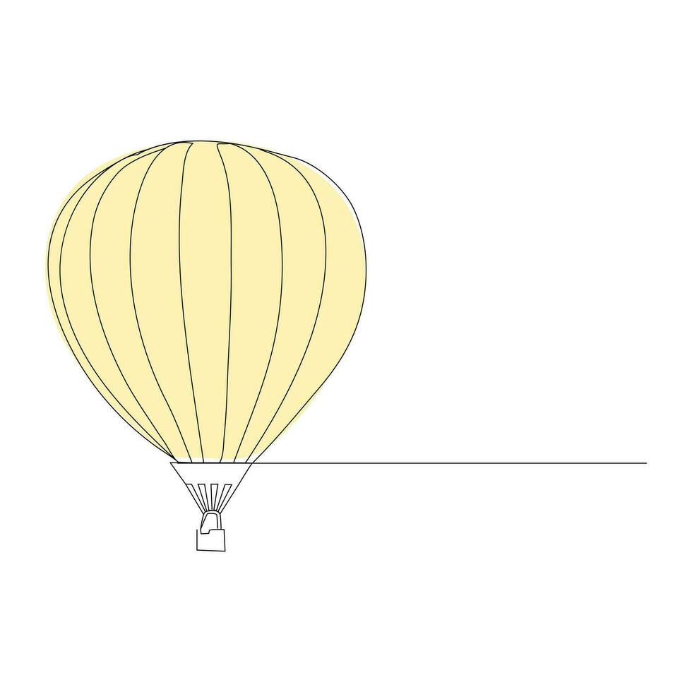 Balloon continuous Single line art, One sketch outline drawing vector illustration