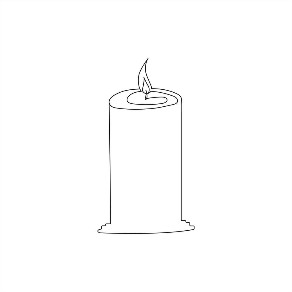 candle continuous line drawing art. one line drawing background. vector illustration