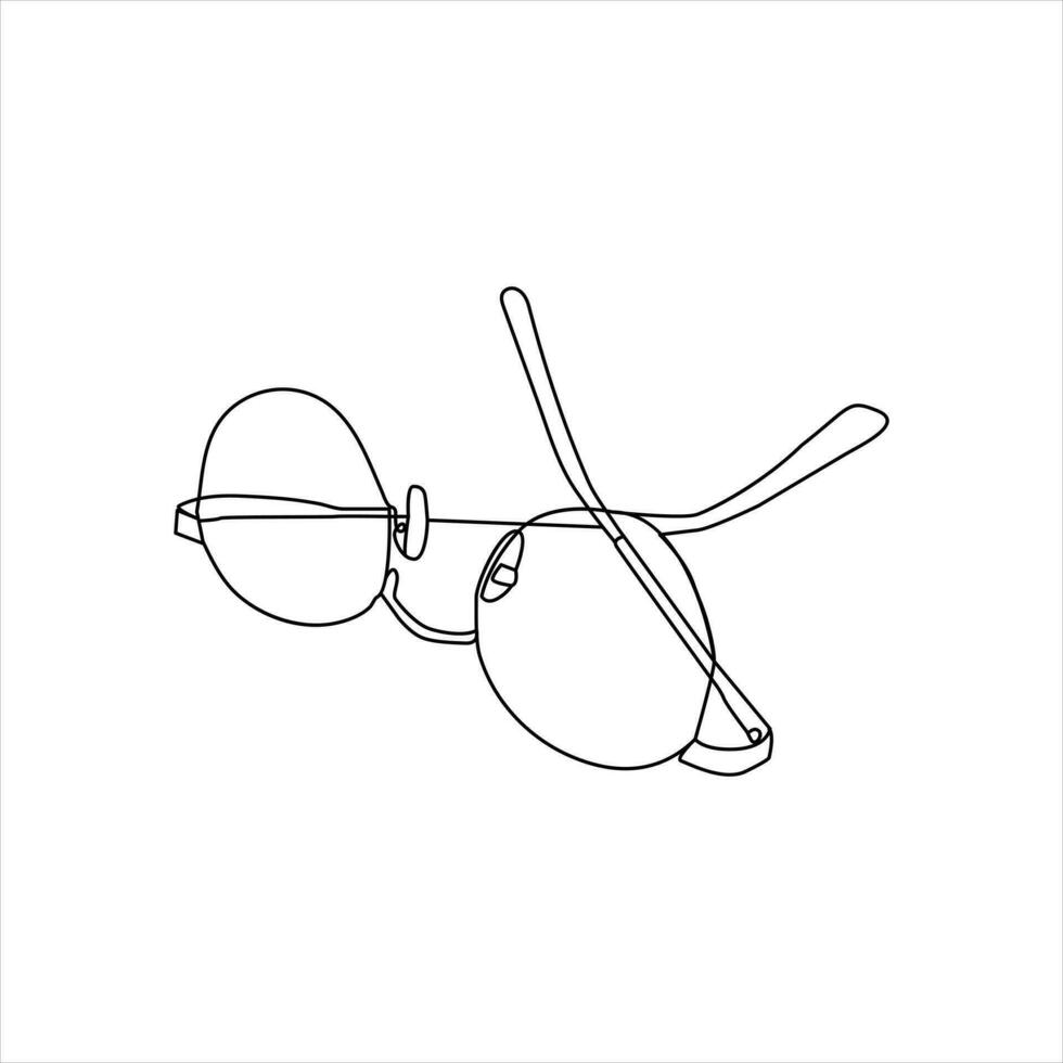 Glasses single continuous line art drawing vector. One line Glasses vector background. Protection eye from sun. Vector illustration