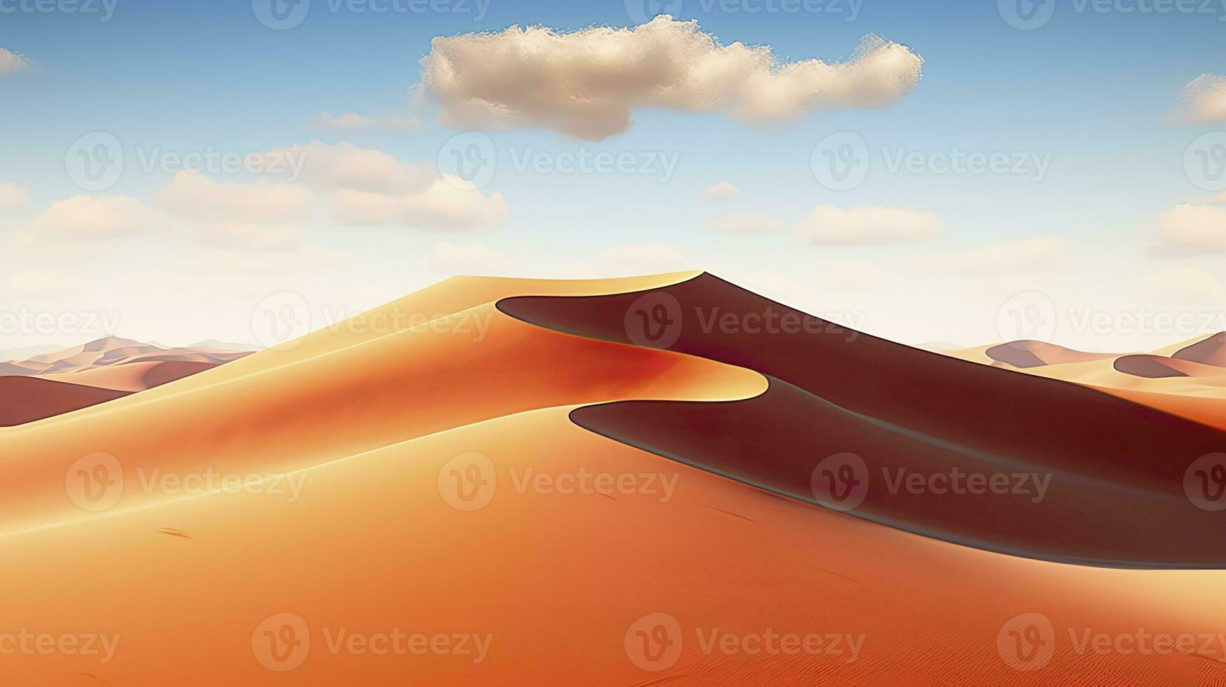 AI generated Desert with magical sands and dunes as inspiration for exotic adventures in dry climates.  AI Generated. photo