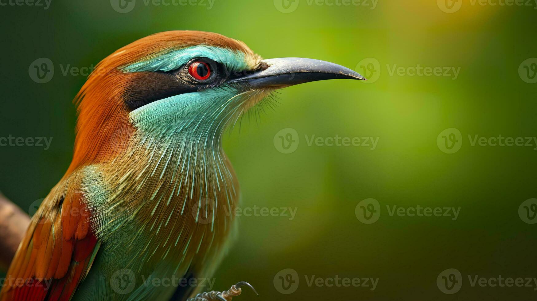 AI generated Turquoise Browed Motmot in vibrant colors. Generative AI photo