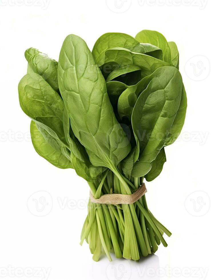 AI generated Bunch of spinach isolated on white background. AI Generated photo