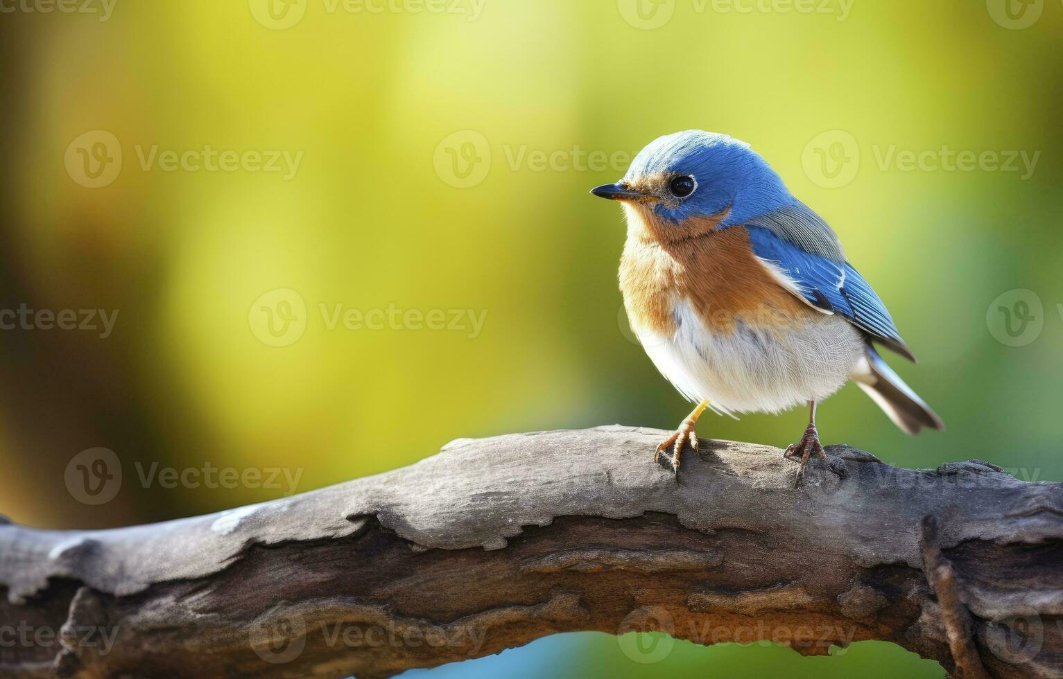 AI generated Cute little bird with a  nature background.  AI Generated. photo