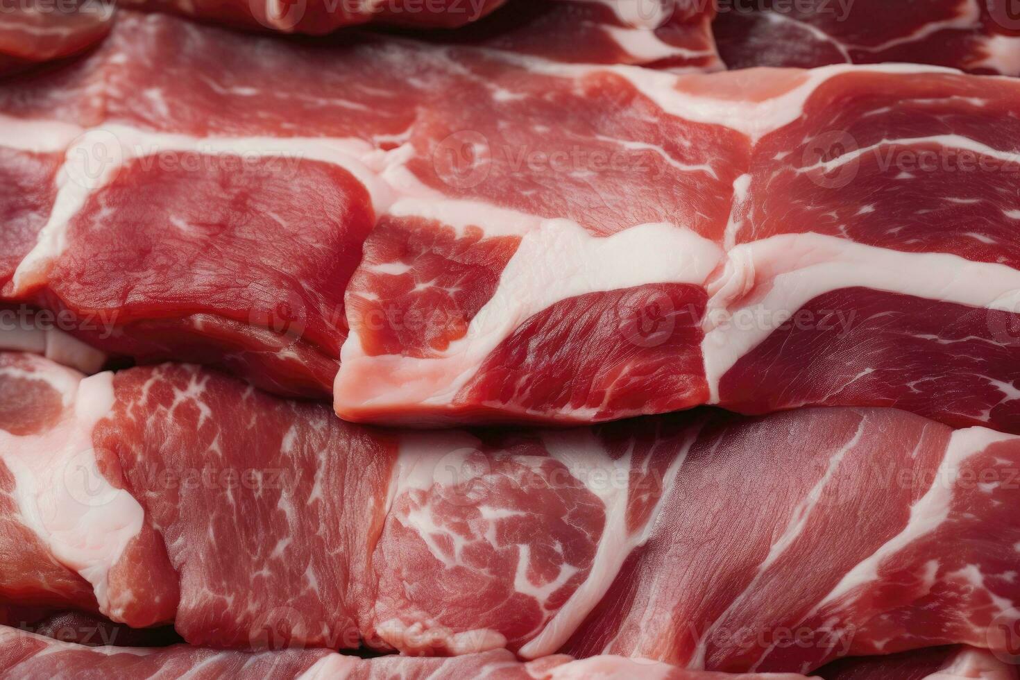 AI generated Macro shot of pork meat. Meat textured background. Beef steak is raw and juicy. AI Generated photo