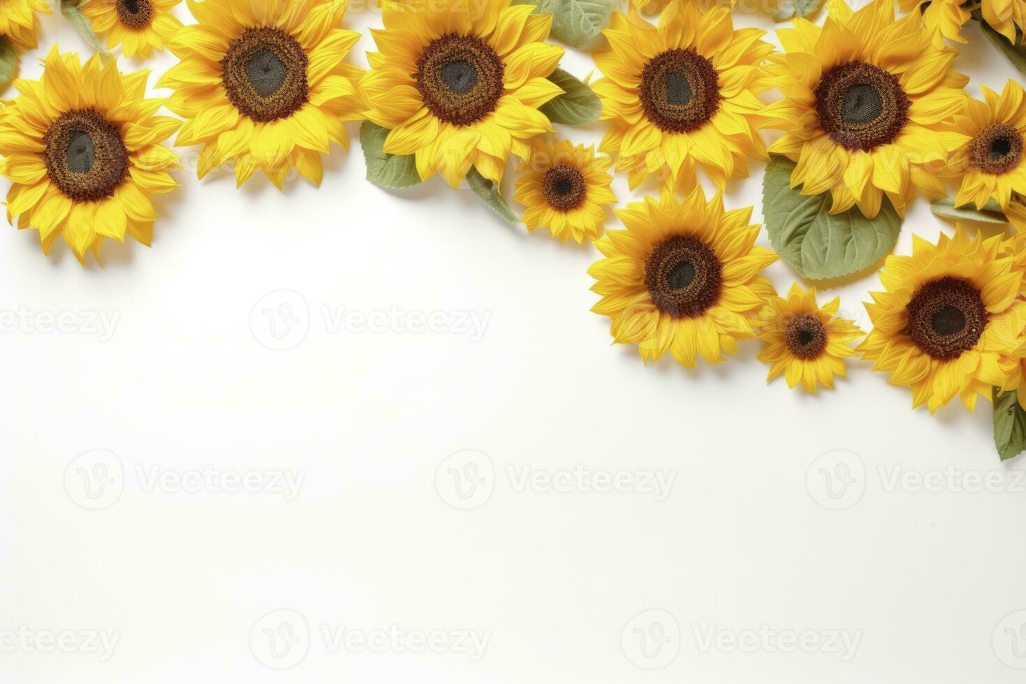 AI generated Sunflower Background with copy shape. AI Generated photo