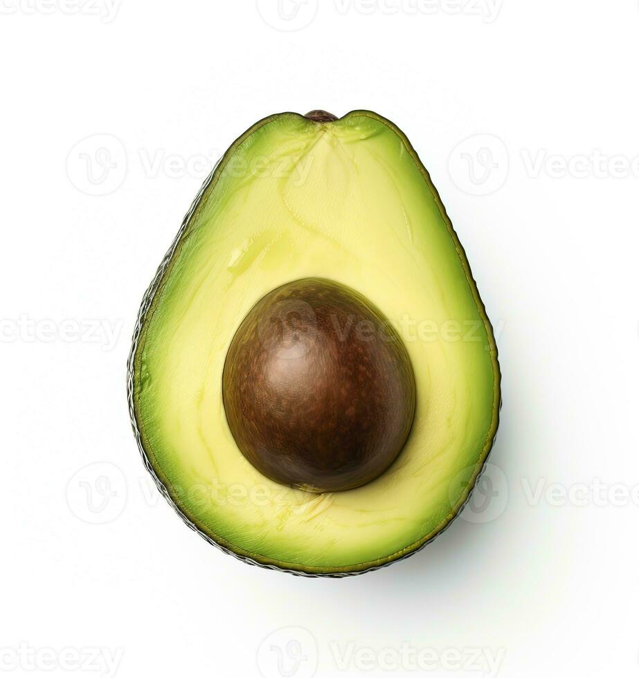 AI generated Avocado on white background. AI Generated photo