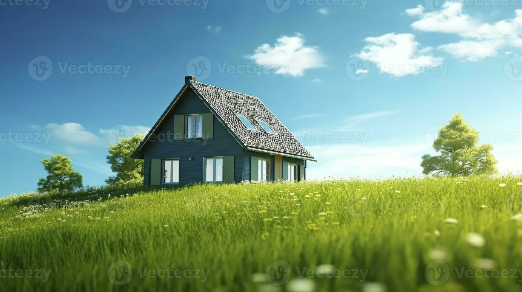 AI generated Green and environmentally friendly housing concept. AI Generated photo