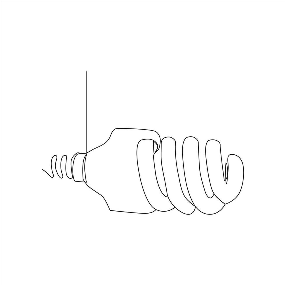 Light bulb continuous single line drawing. line art vector illustration