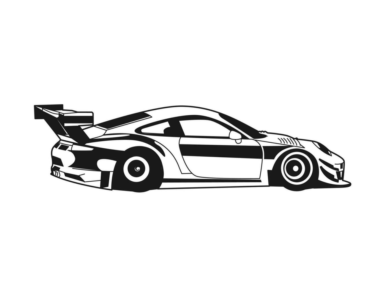 Sports car silhouette artwork illustration vector