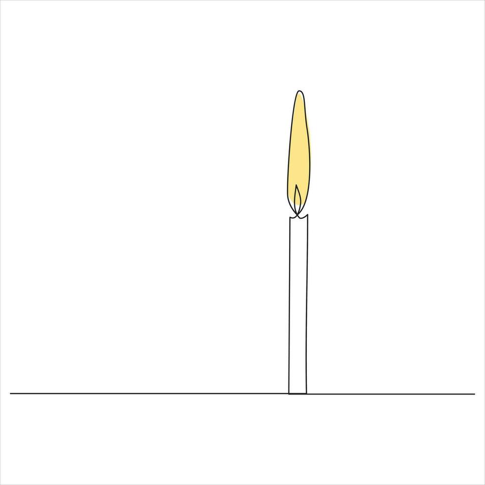 candle continuous line drawing art. one line drawing background. vector illustration