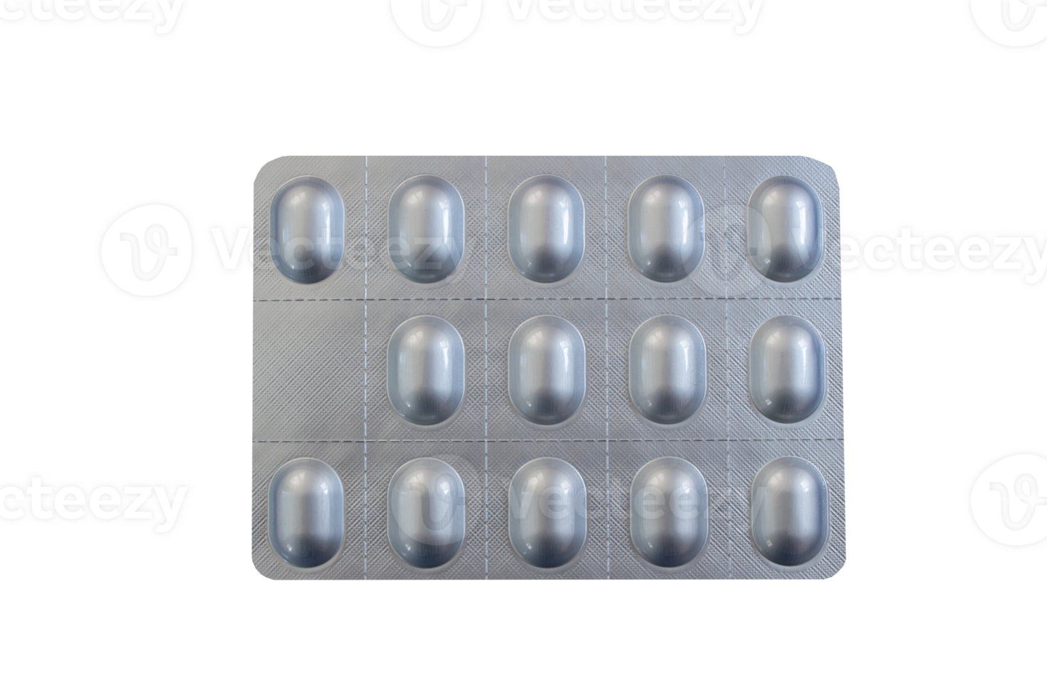 Blister pack of pills on transparent background, png