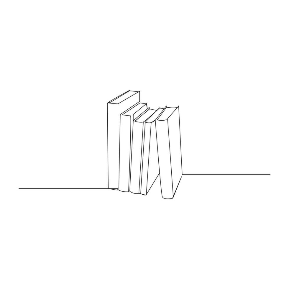 book continuous one  line drawing. open book with flying pages. Vector illustration