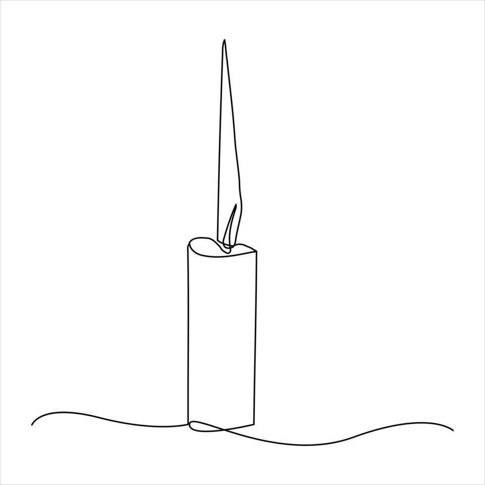 candle continuous line drawing art. one line drawing background. vector illustration