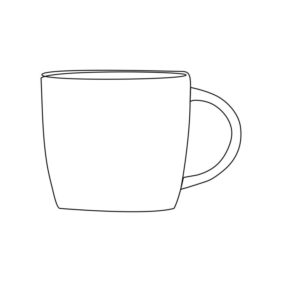 Coffee cup Continuous One line drawing. Line continuous drawing. Vector illustration