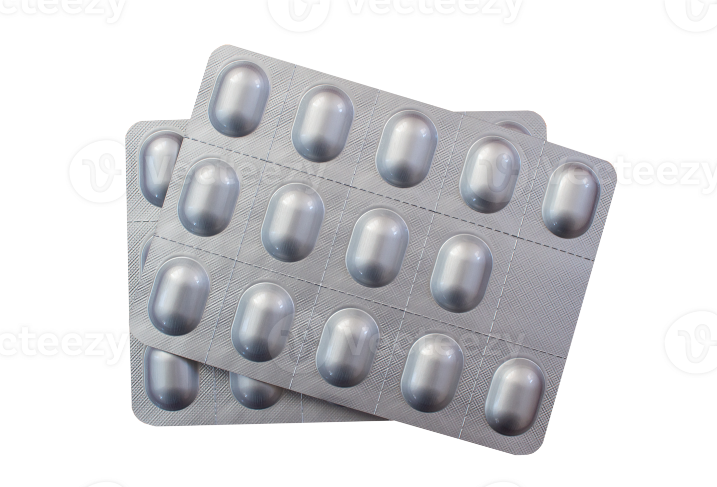 Blister pack of pills on transparent background, png