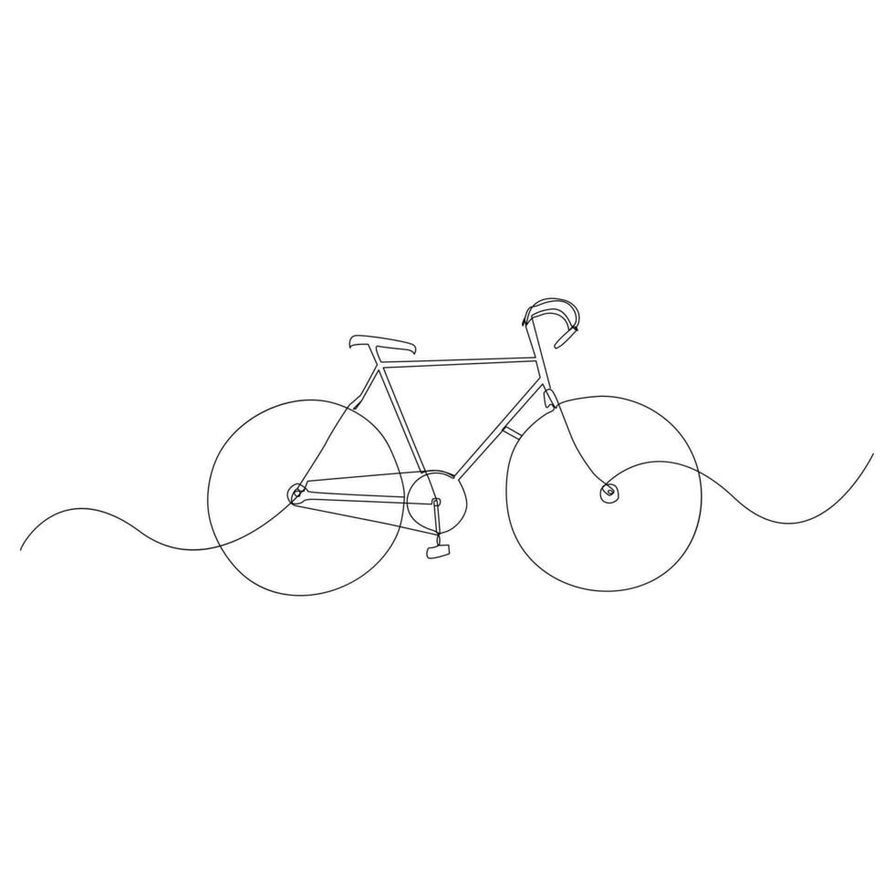bicicleta soltero continuo línea dibujo . de moda uno línea dibujar diseño vector ilustración
