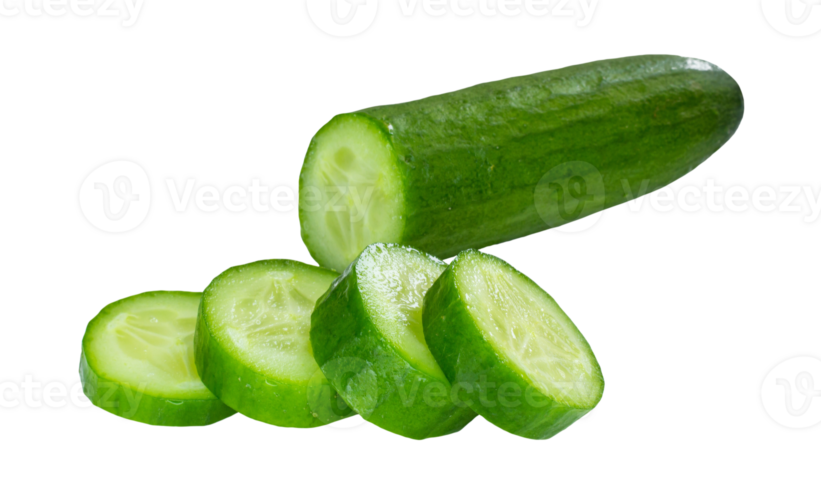 Slices of cucumber on a transparent background png