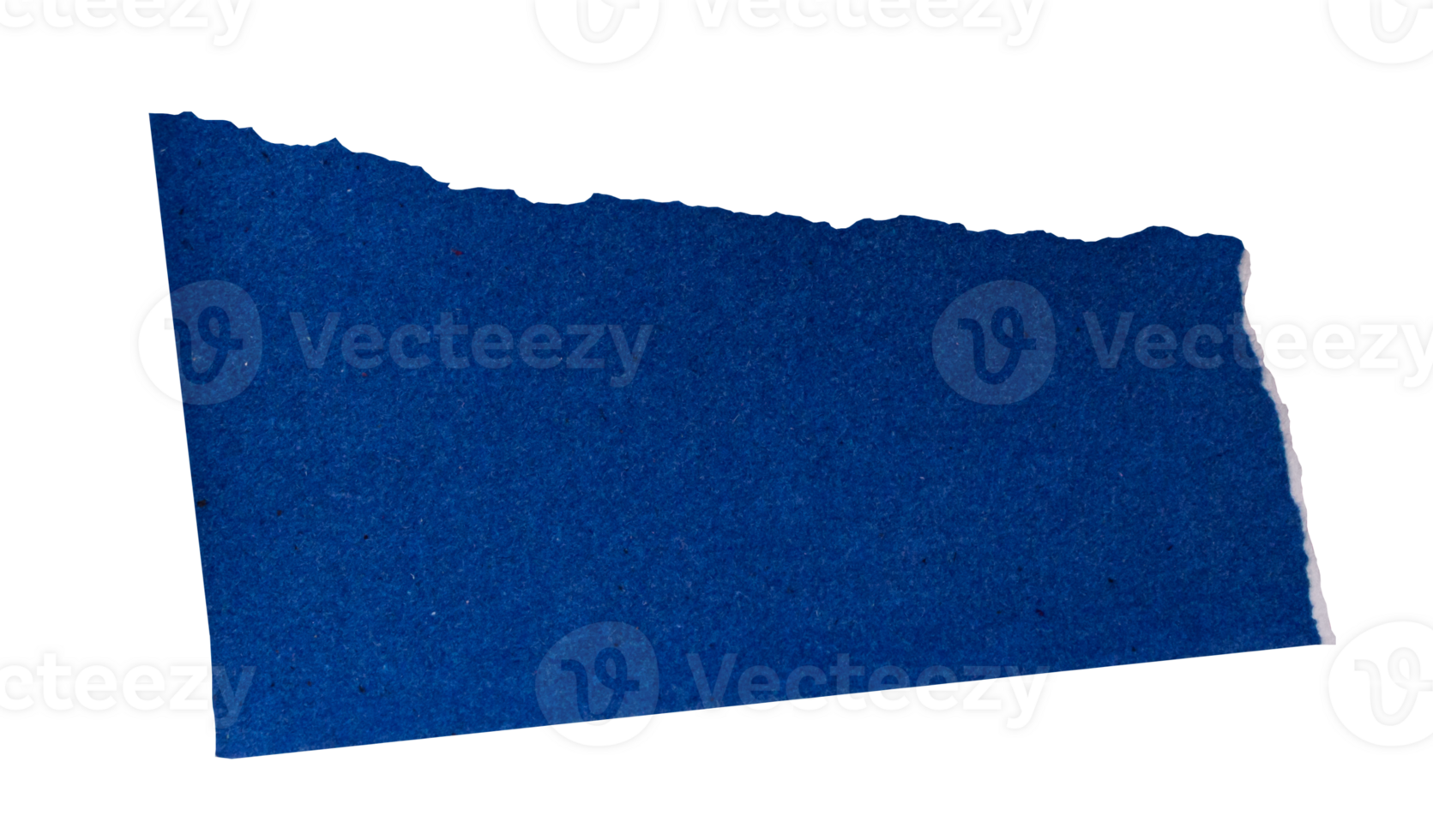 Blue torn paper piece on transparent background. Png paper.