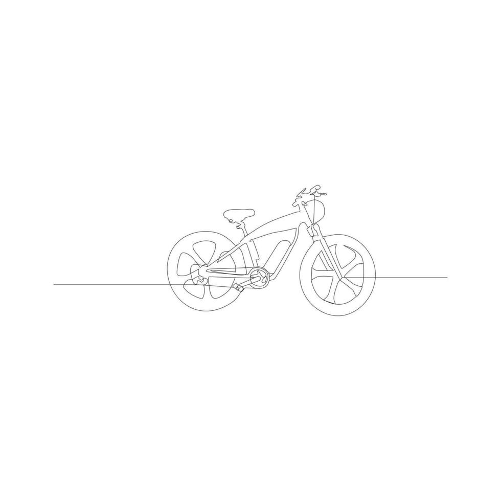 bicycle Single continuous line drawing . Trendy one line draw design vector illustration