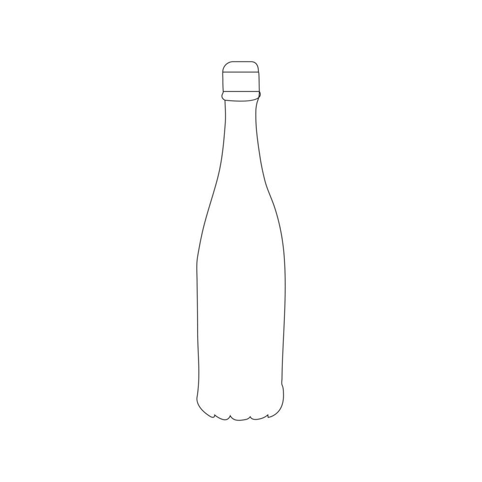 bottle Continuous line drawing. Wine bottle linear icon. One line drawing background. Vector illustration