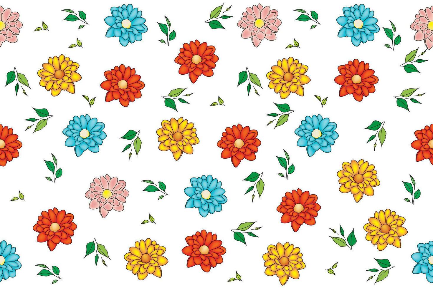 Illustration of the flower with leaves on white background. vector