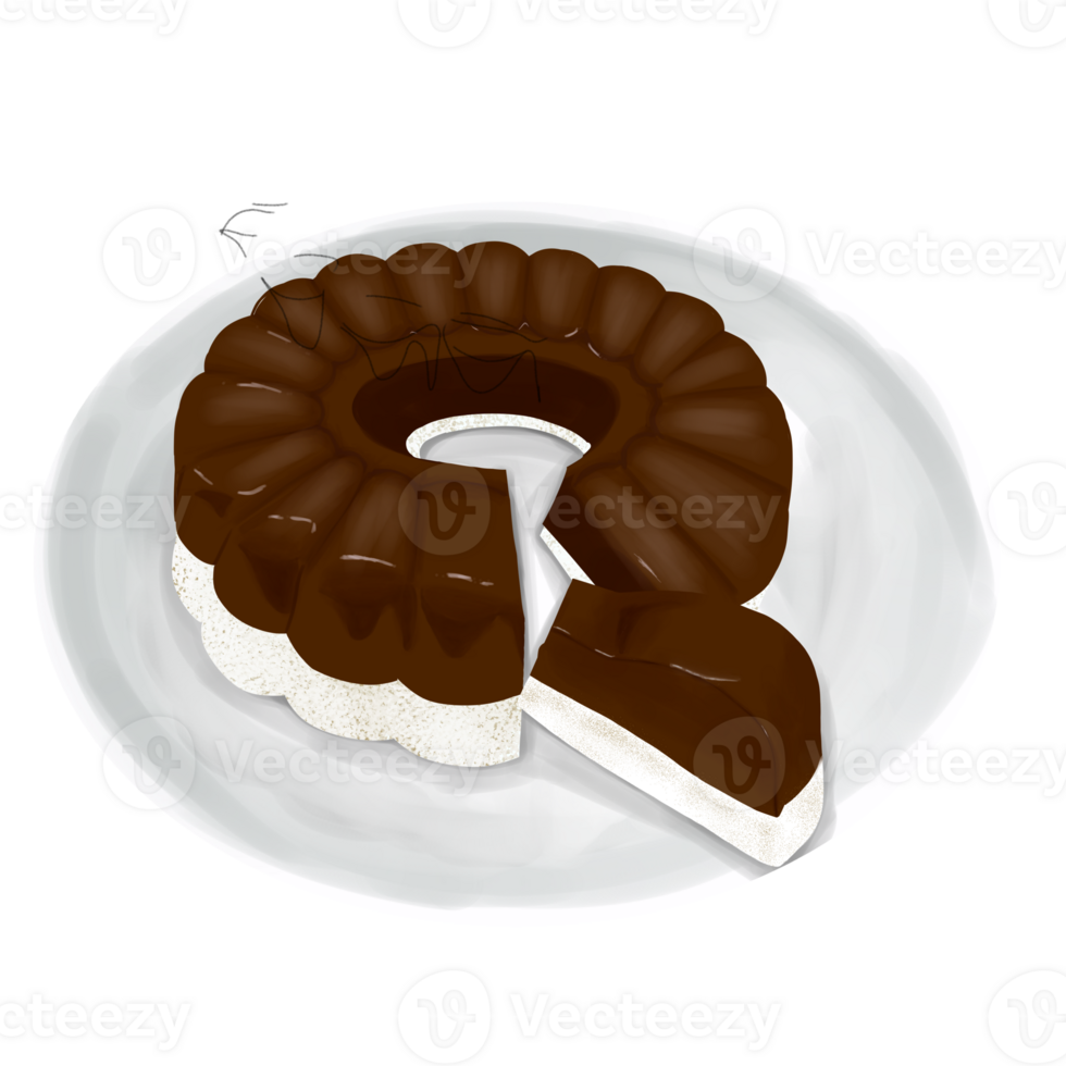 combination of chocolate pudding with milk png