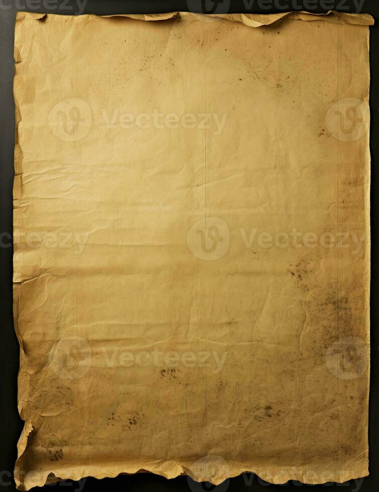 AI generated Sheet of vintage yellowed paper. AI Generated photo