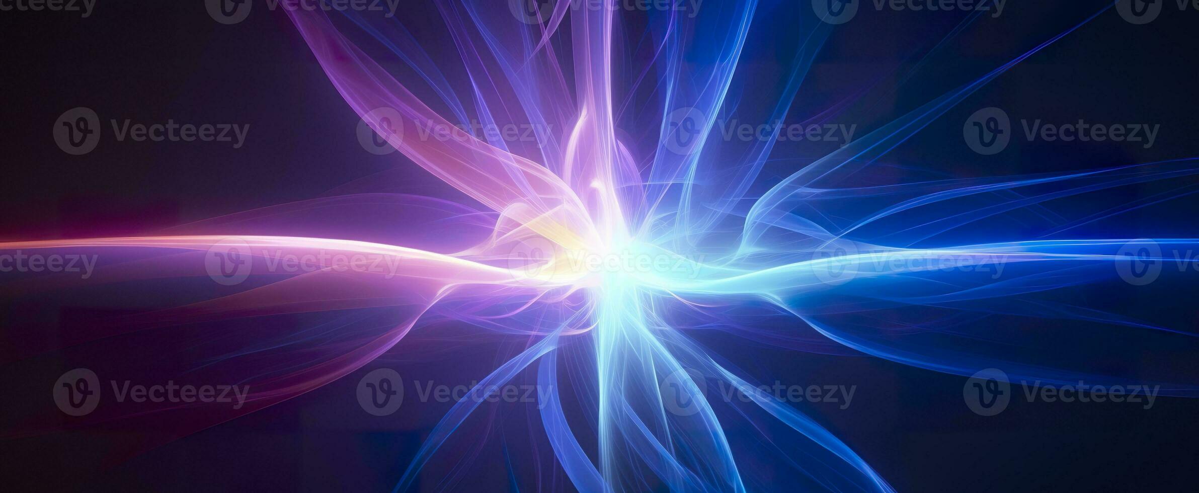 AI generated Neon colored glowing high energy singularity in space, 3D rendering. AI Generated photo