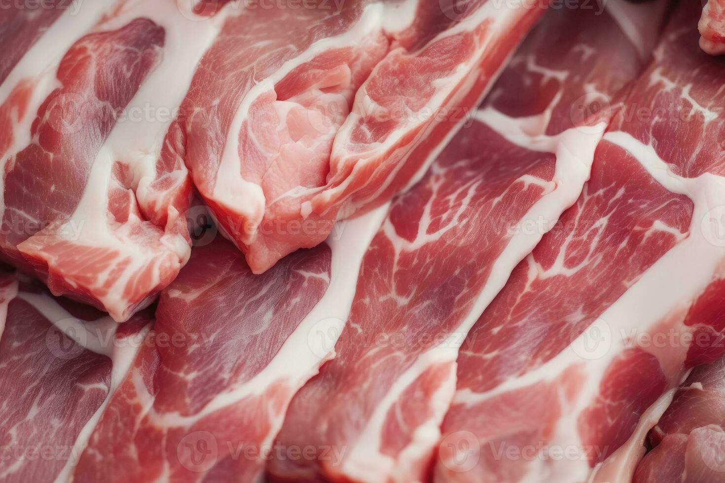 AI generated Macro shot of pork meat. Meat textured background. Beef steak is raw and juicy. AI Generated photo
